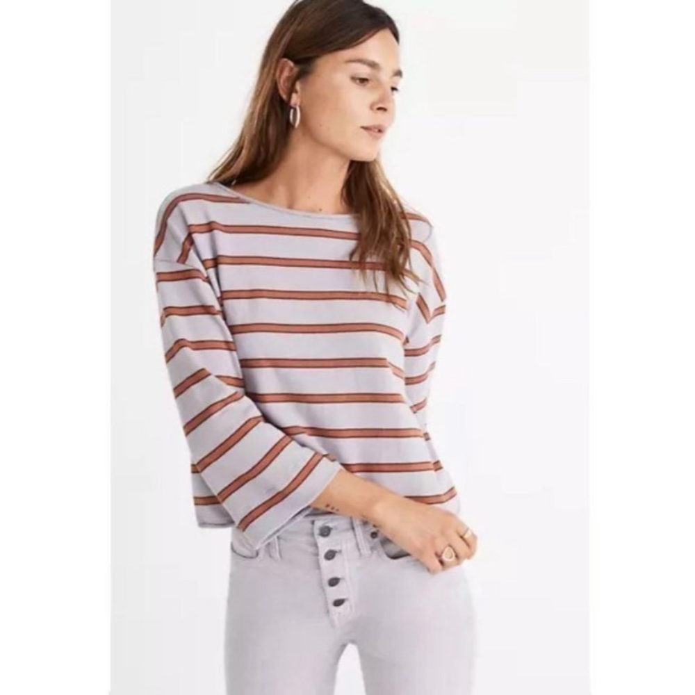 MADEWELL striped boat neck sailor top